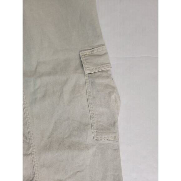 Zara Cargo Jeans Womens Sz 4 Straight Whide High Rise Rigid Utility Pockets Tan - Picture 5 of 8